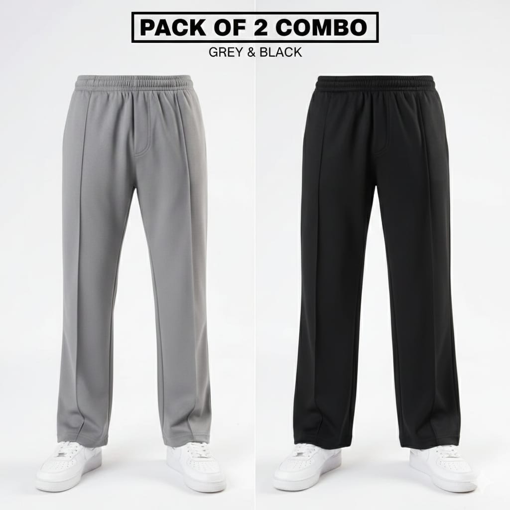 PACK OF 2 - OVERSIZED WIDE LEG BEGGY STYLE TROUSER