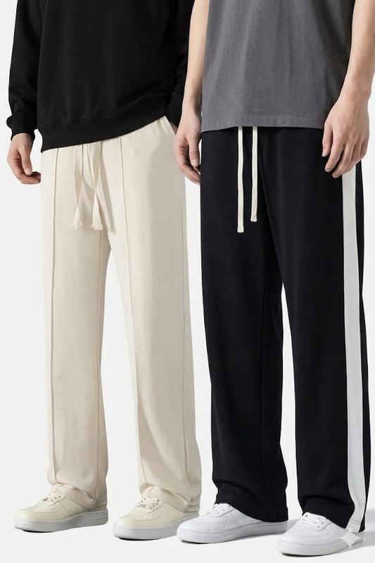 PACK OF TWO WHITE PANNEL TROUSERS FOR MENS