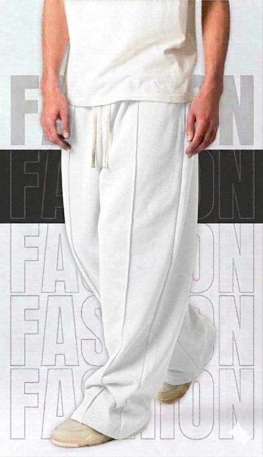WHITE OVERSIZED WIDE LEG BEGGY TROUSERS FOR BOYS