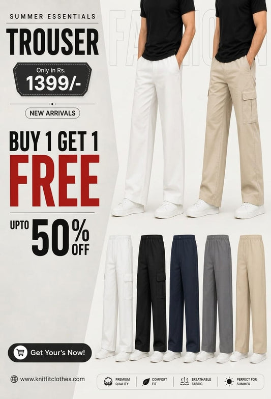 SUMMER ESSENTIAL TERRY TROUSERS. BIG OFFER FOR LIMITED TIME. AVAIL IT.