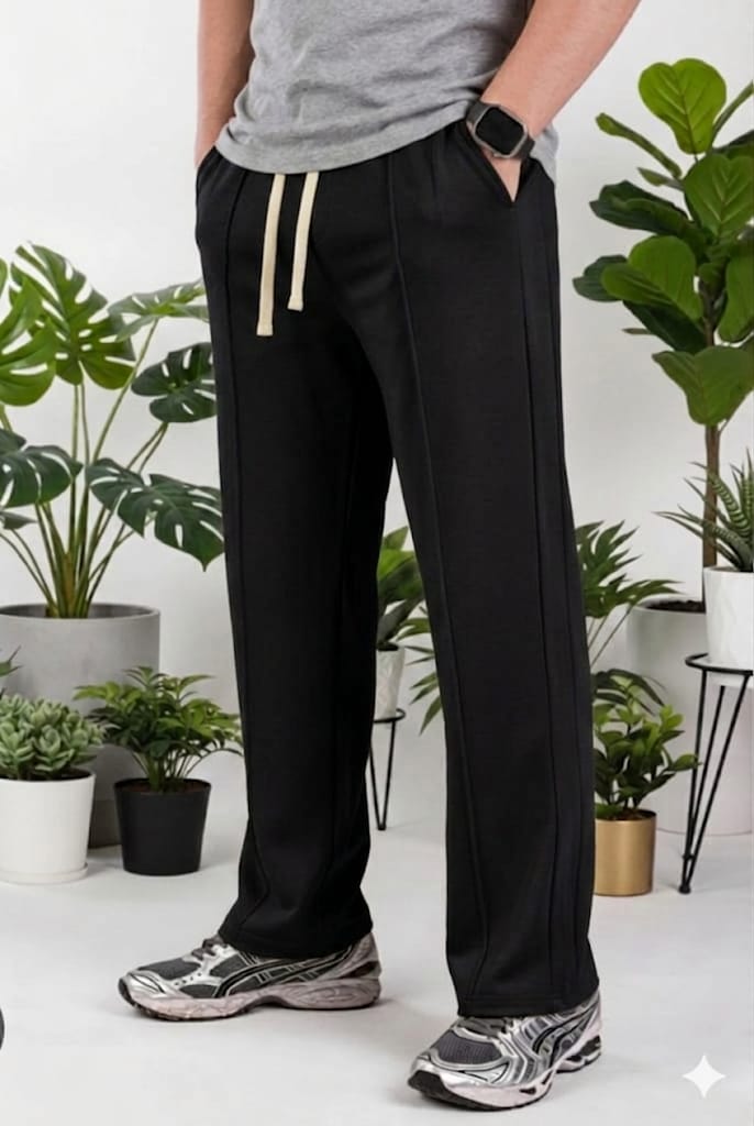 BLACK OVERSIZED WIDE LEGGED BEGGY TROUSER'S IN FRENCH TERRY