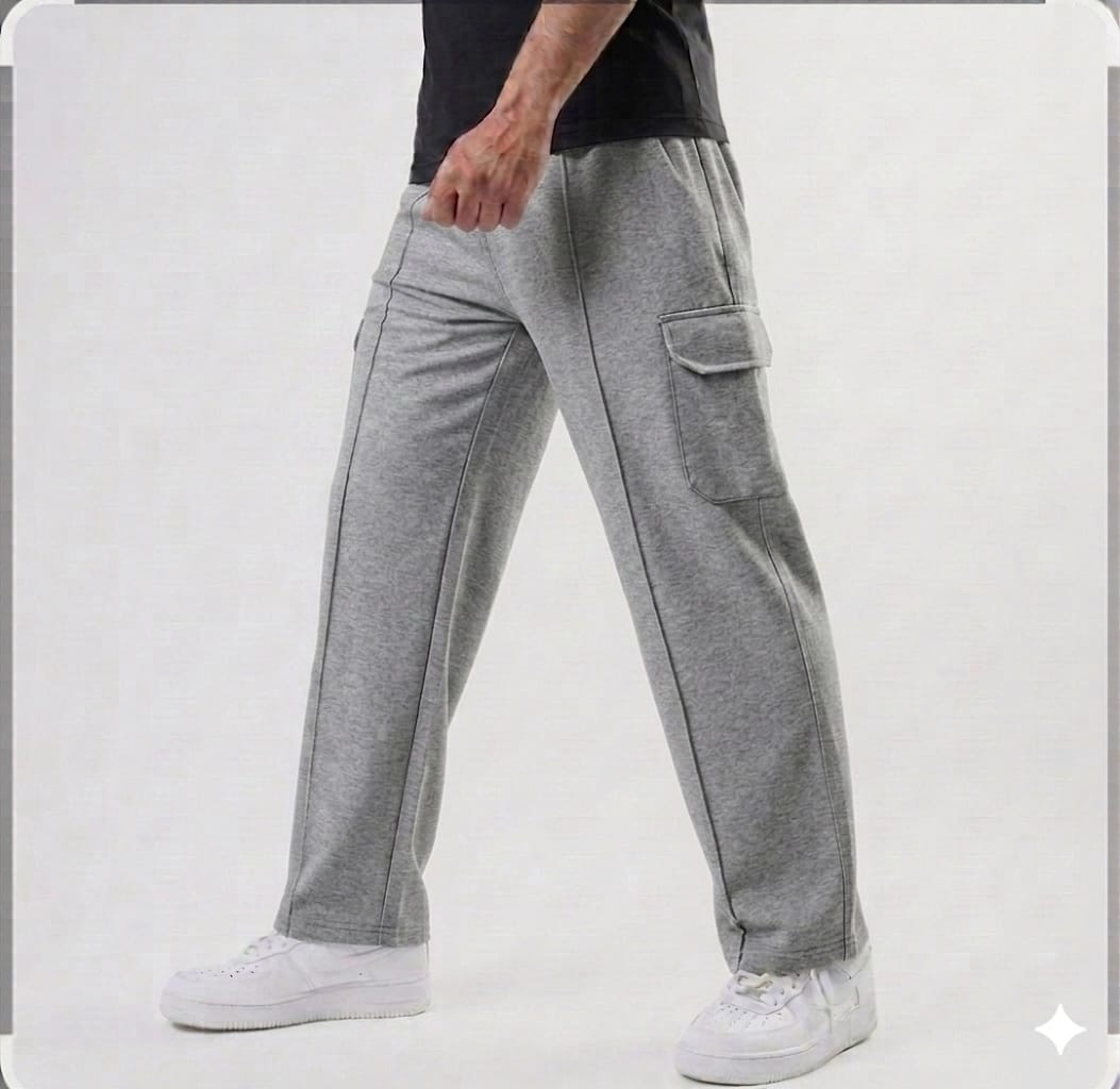 GREY TWO POCKET TROUSER'S  IN FRENCH TERRY