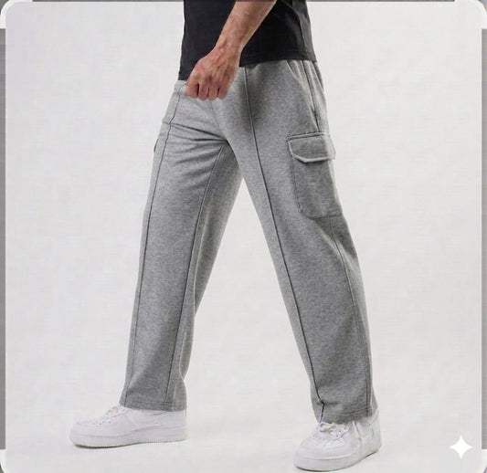 GREY TWO POCKET TROUSER'S  IN FRENCH TERRY
